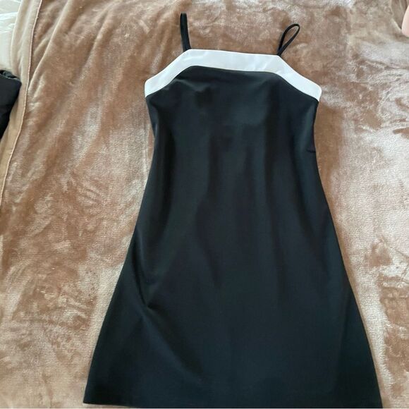 Amy Byer Cream Sheath Mini Dress Spaghetti Strap LBD Size 16 Youth - Picture 7 of 12